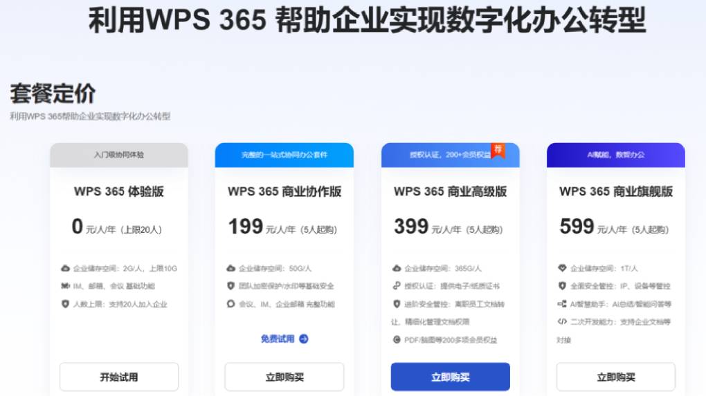 WPS 365 怎么购买最划算?